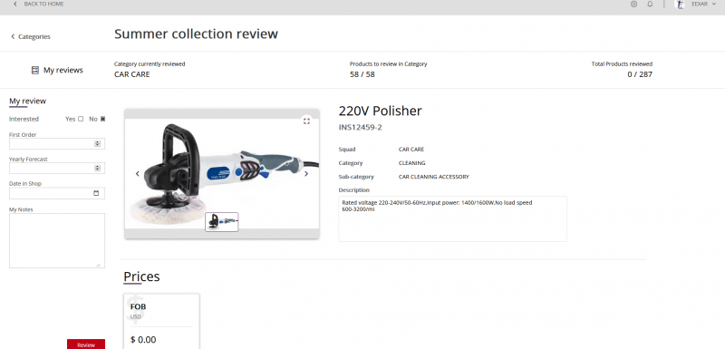 Online catalog used in product negotiation