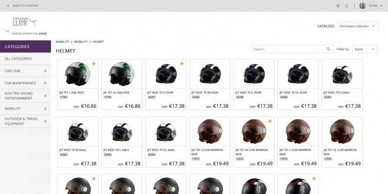 Online catalog used for product presentation